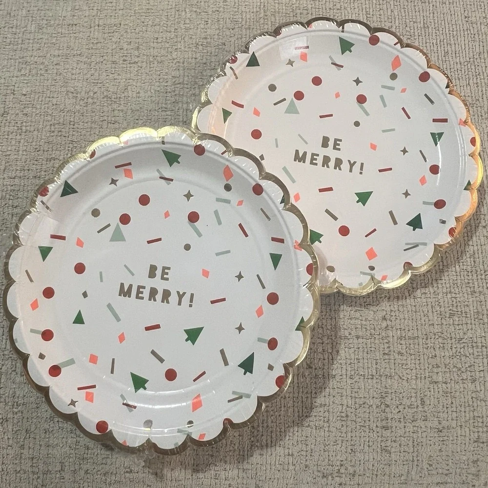 Christmas Plates Cups Napkins Lot Some Vintage Santa Holly Holiday‎ Party